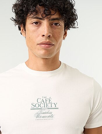 T-shirt con stampa fantasia a maniche corte
