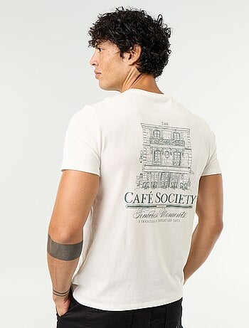 T-shirt con stampa fantasia a maniche corte