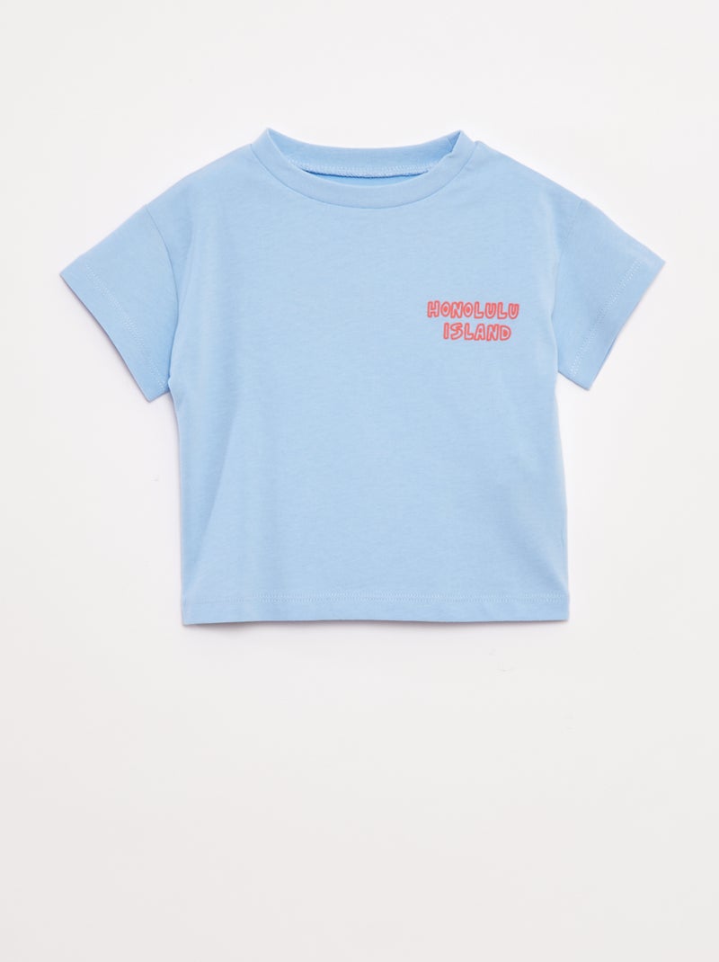 T-shirt con stampa fantasia a maniche corte Blu - Kiabi