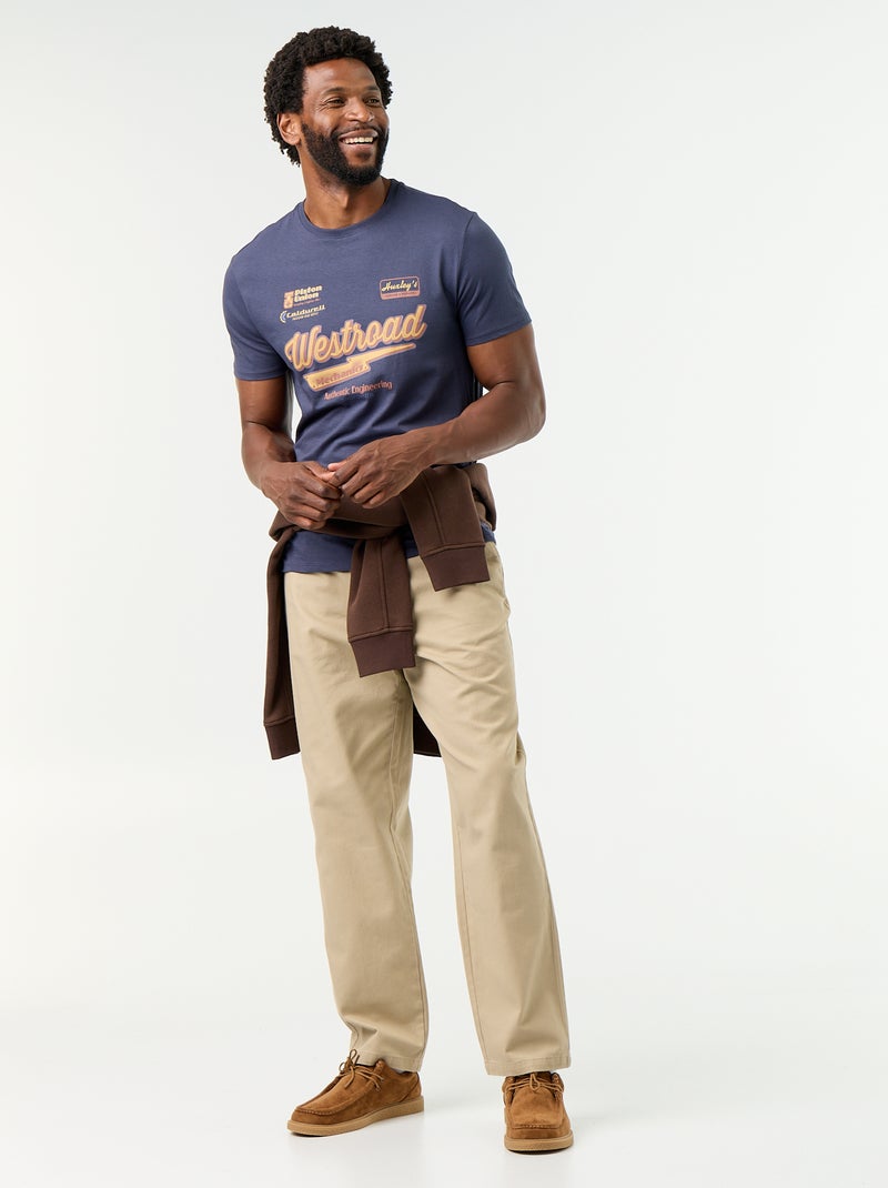 T-shirt con stampa fantasia a maniche corte Blu - Kiabi