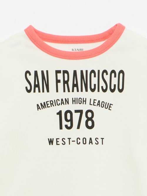 T-shirt con stampa fantasia a maniche corte con profili a contrasto - Kiabi