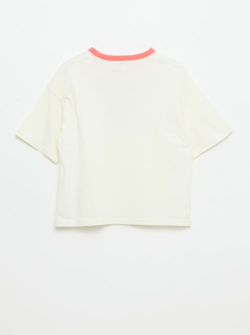 T-shirt con stampa fantasia a maniche corte con profili a contrasto - Kiabi