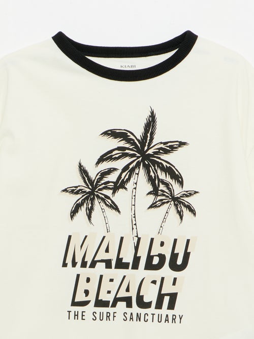 T-shirt con stampa fantasia a maniche corte con profili a contrasto - Kiabi