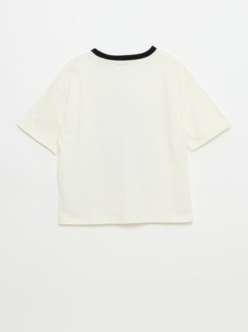 T-shirt con stampa fantasia a maniche corte con profili a contrasto - Kiabi