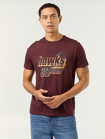 T-shirt con stampa fantasia a maniche corte