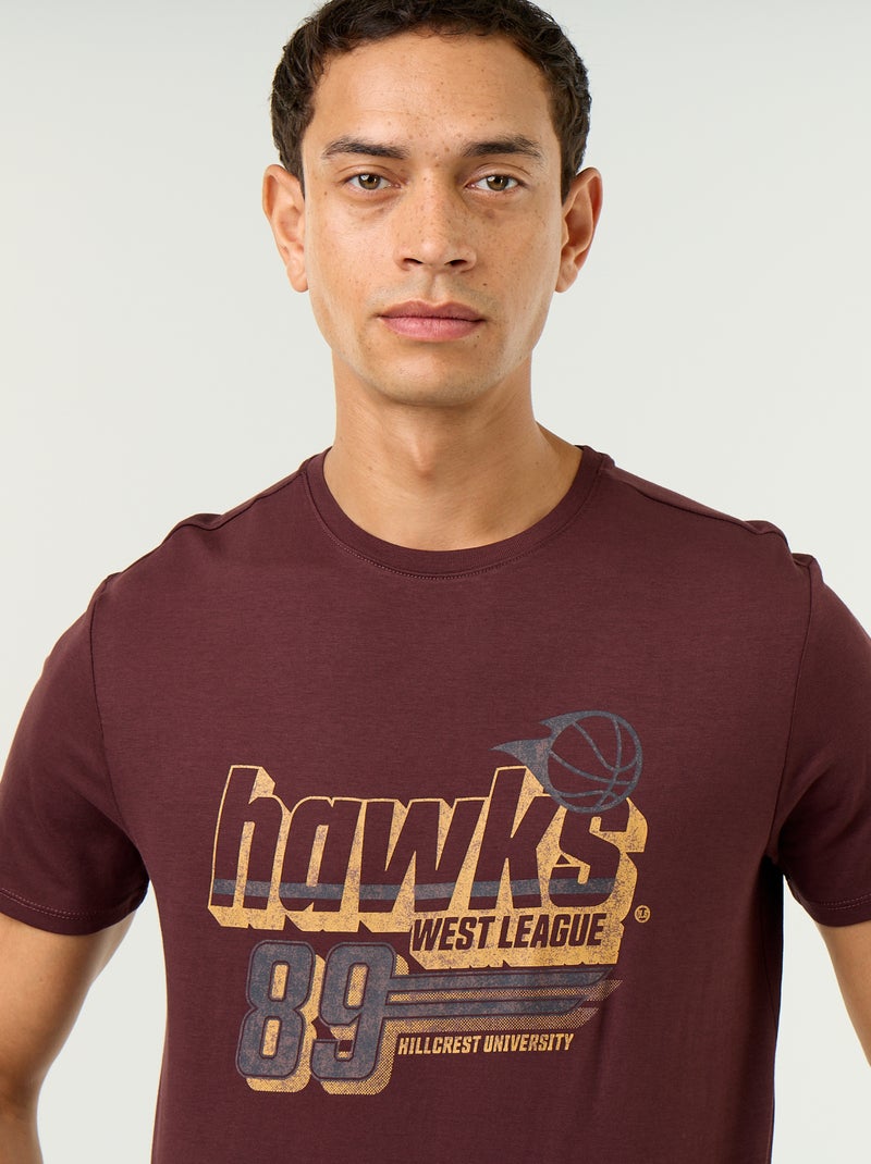 T-shirt con stampa fantasia a maniche corte Marrone - Kiabi