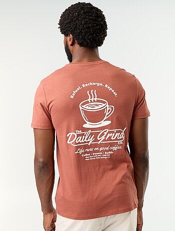 T-shirt con stampa fantasia a maniche corte