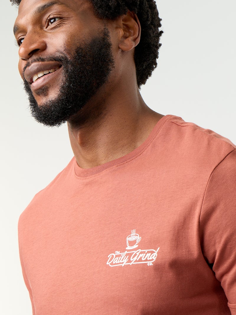T-shirt con stampa fantasia a maniche corte Marrone - Kiabi