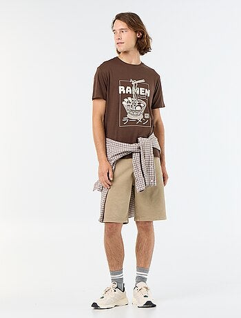 T-shirt con stampa fantasia a maniche corte