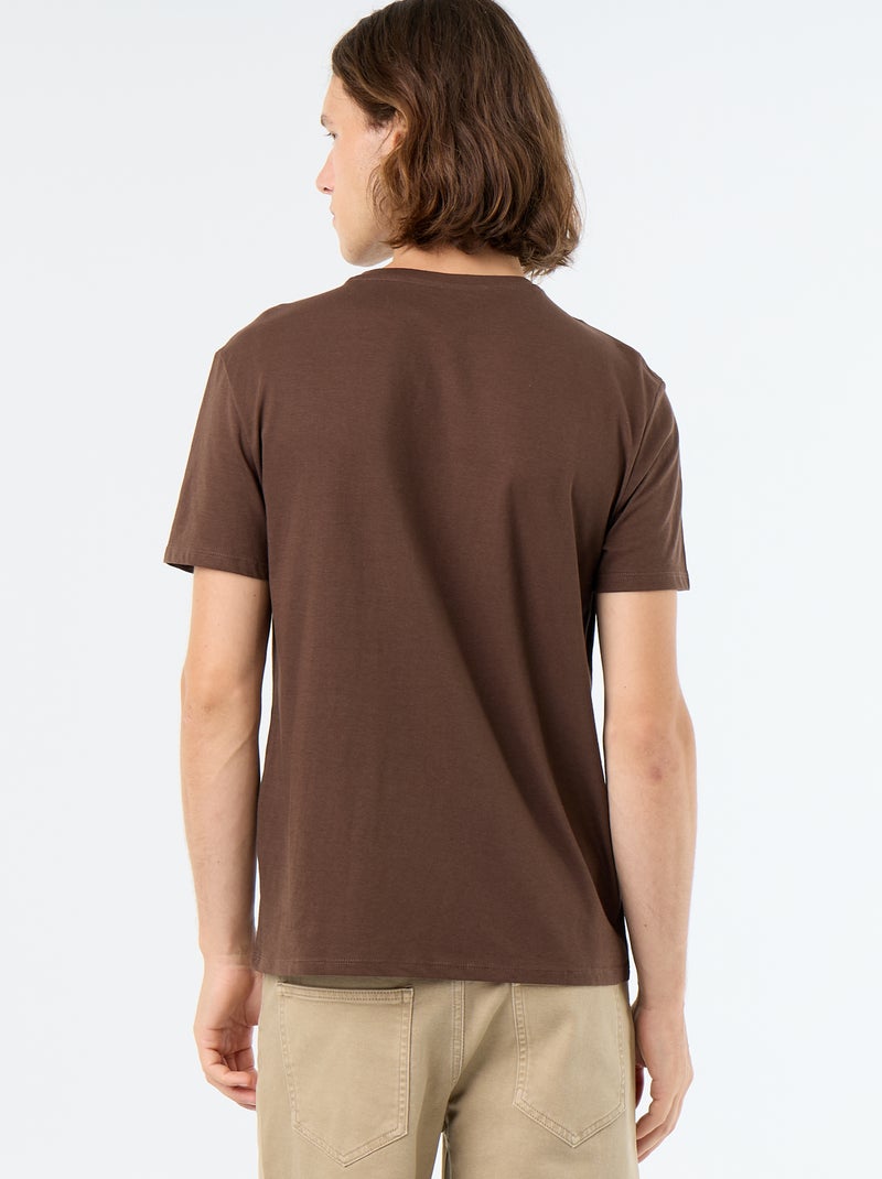 T-shirt con stampa fantasia a maniche corte Marrone - Kiabi