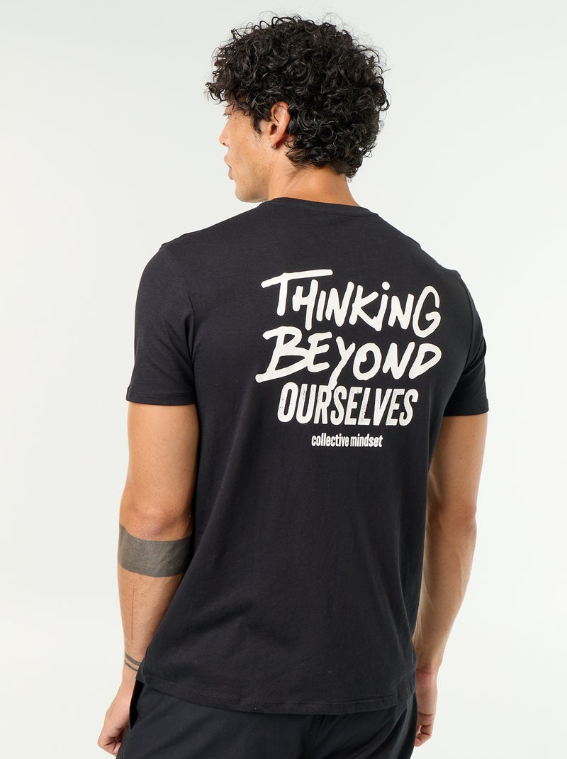 T-shirt con stampa fantasia a maniche corte Nero - Kiabi