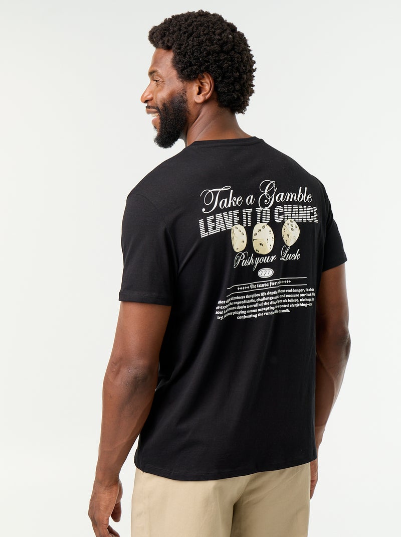 T-shirt con stampa fantasia a maniche corte Nero - Kiabi