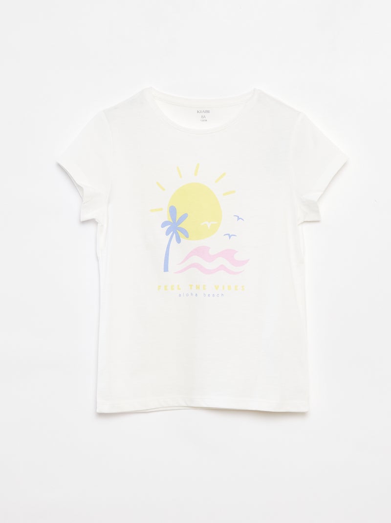 T-shirt con stampa fantasia BIANCO - Kiabi
