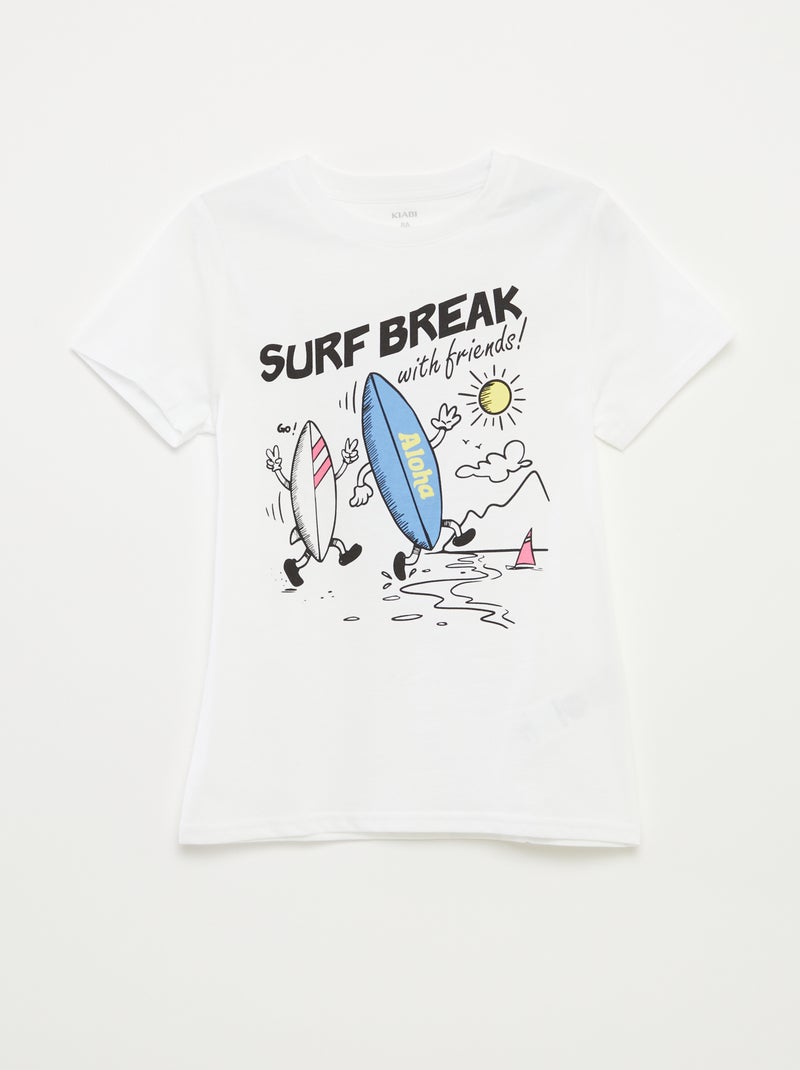 T-shirt con stampa fantasia BIANCO - Kiabi