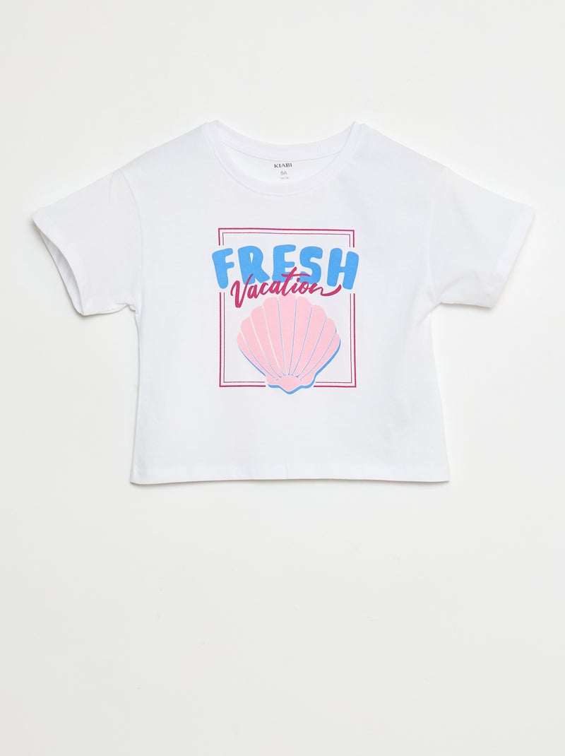 T-shirt con stampa fantasia Bianco - Kiabi