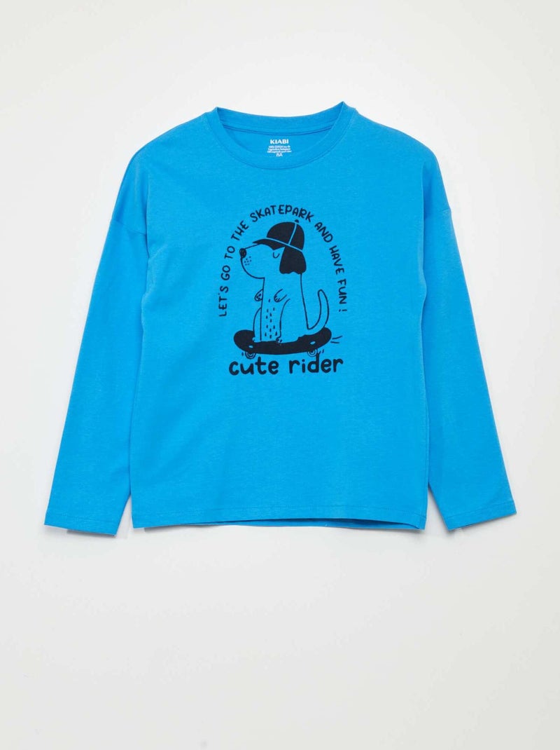 T-shirt con stampa fantasia BLU - Kiabi
