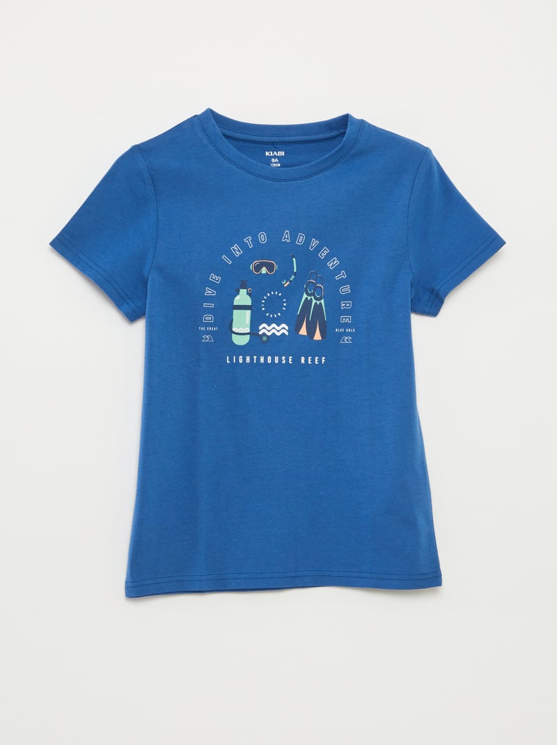 T-shirt con stampa fantasia BLU - Kiabi