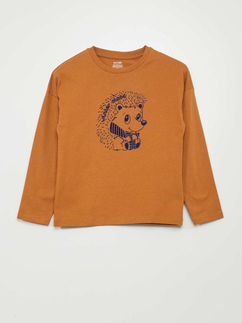 T-shirt con stampa fantasia MARRONE - Kiabi