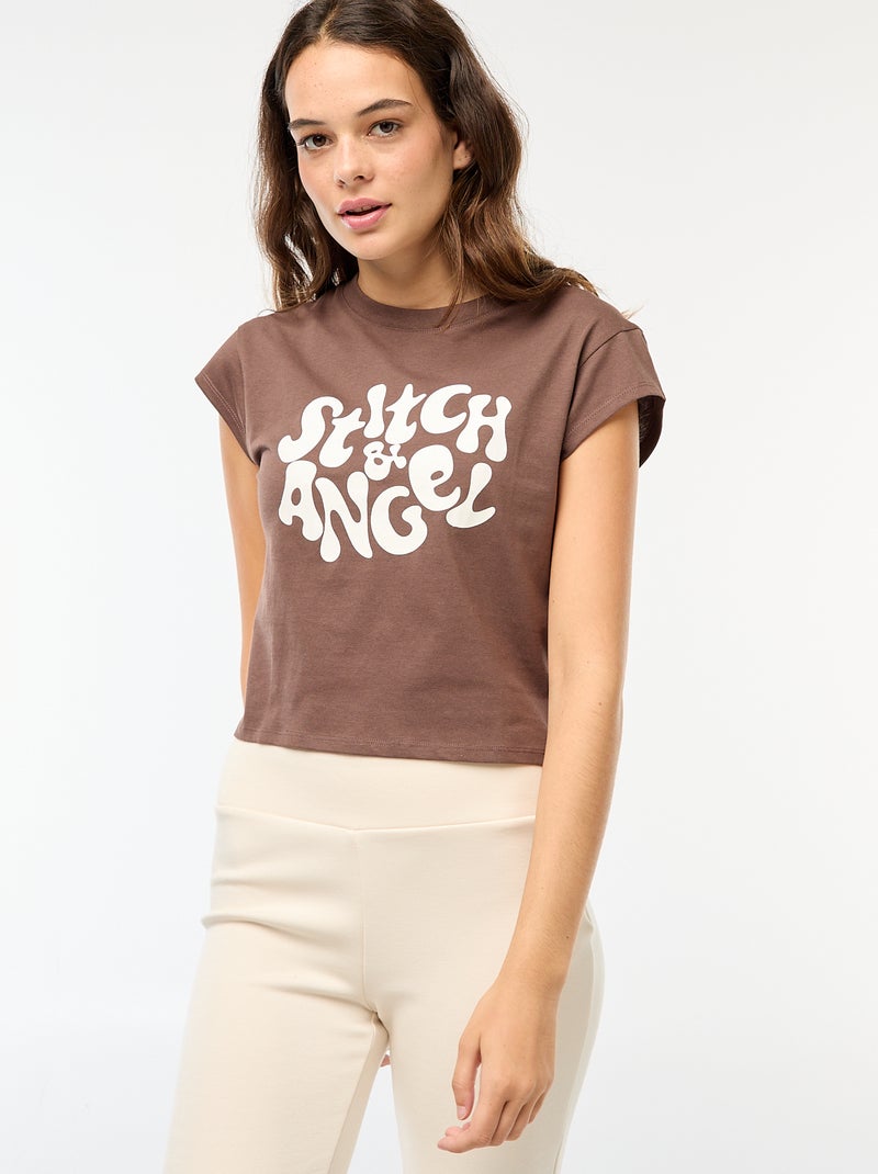 T-shirt con stampa fantasia Marrone - Kiabi