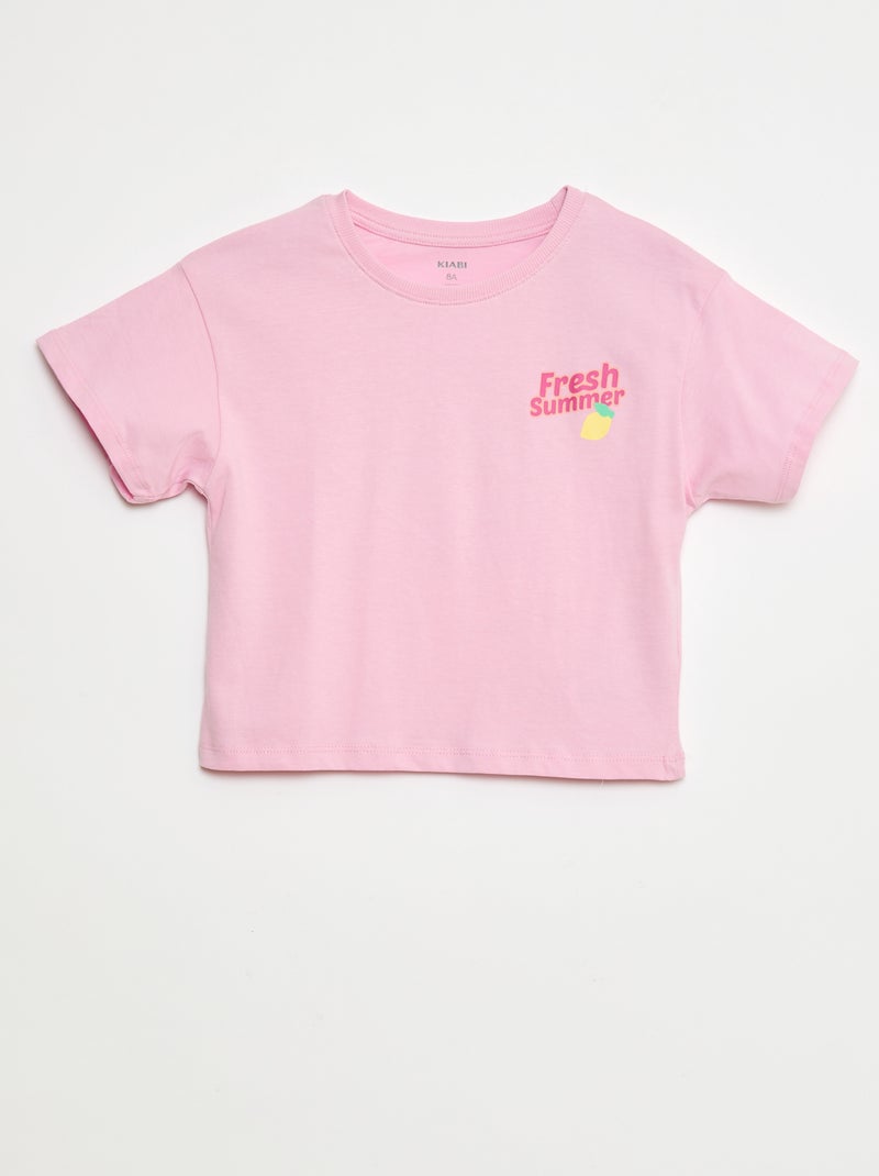 T-shirt con stampa fantasia Rosa - Kiabi