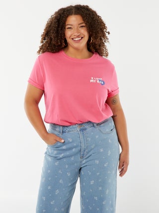 T-shirt con stampa 'Festa della mamma' a maniche corte