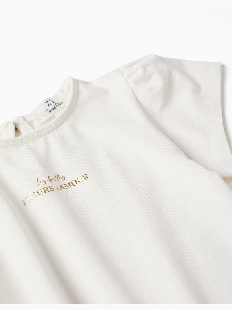 T-shirt con stampa fleurs d'amour Bianco - Kiabi