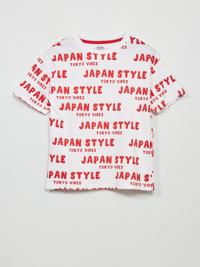 T-shirt con stampa 'Giappone' BIANCO - Kiabi