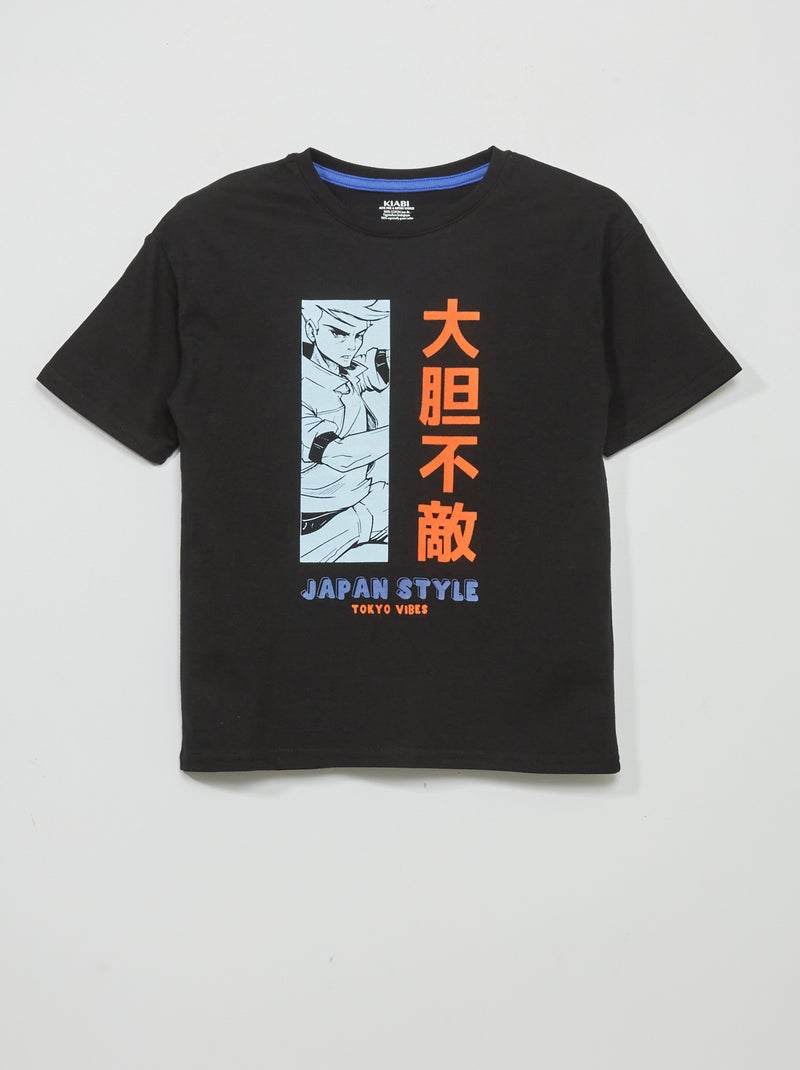 T-shirt con stampa 'Giappone' NERO - Kiabi