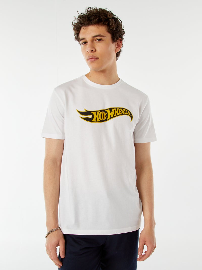 T-shirt con stampa 'Hot Wheels' bianco - Kiabi