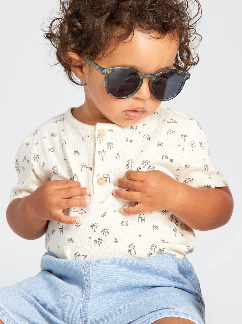 T-shirt con stampa in cotone traforato BIANCO - Kiabi