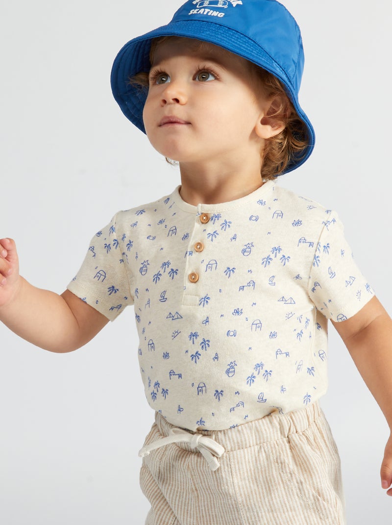 T-shirt con stampa in cotone traforato BIANCO - Kiabi