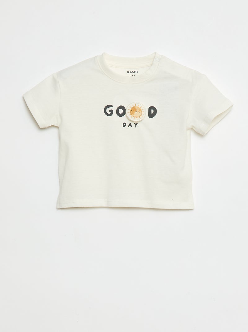T-shirt con stampa in rilievo Bianco - Kiabi