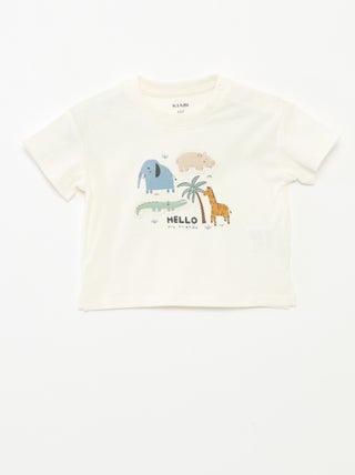 T-shirt con stampa in rilievo