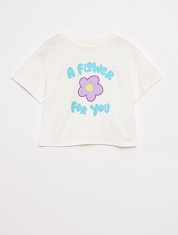 T-shirt con stampa in rilievo