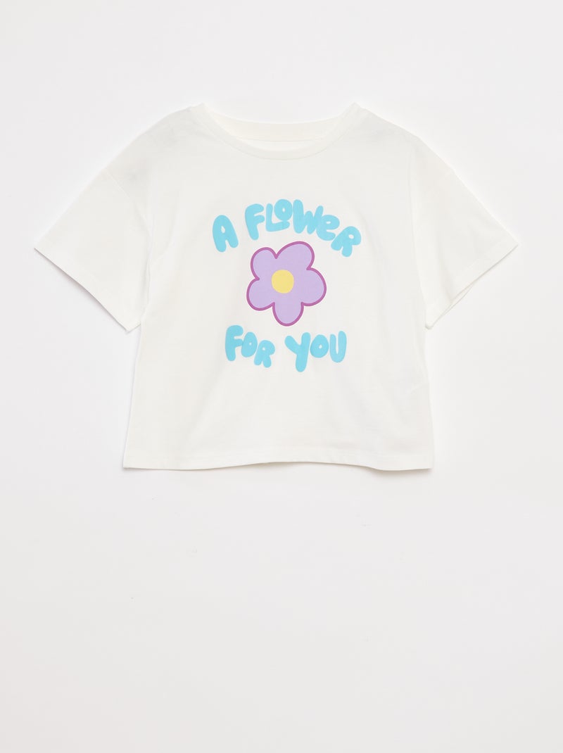 T-shirt con stampa in rilievo Bianco - Kiabi
