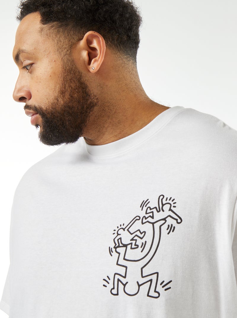 T-shirt con stampa 'Keith Haring' bianco - Kiabi