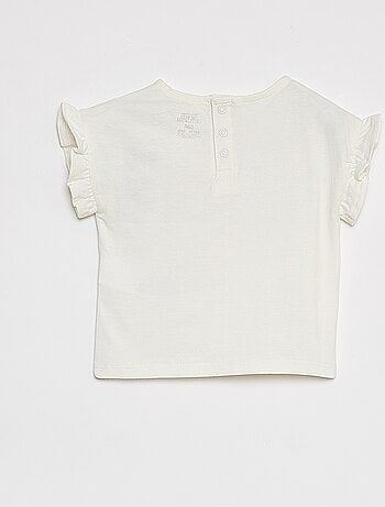 T-shirt con stampa 'La casa delle bambole di Gabby' giromanica con volant