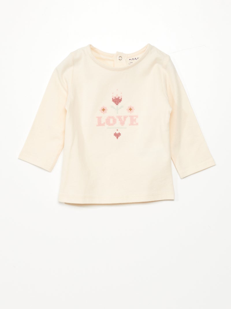 T-shirt con stampa 'love' BIANCO - Kiabi