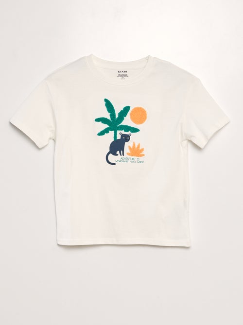 T-shirt con stampa + maglia bouclette - Kiabi