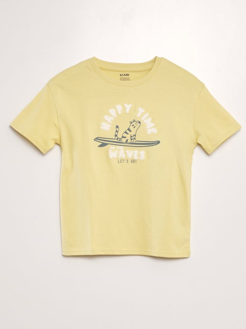 T-shirt con stampa + maglia bouclette - Kiabi