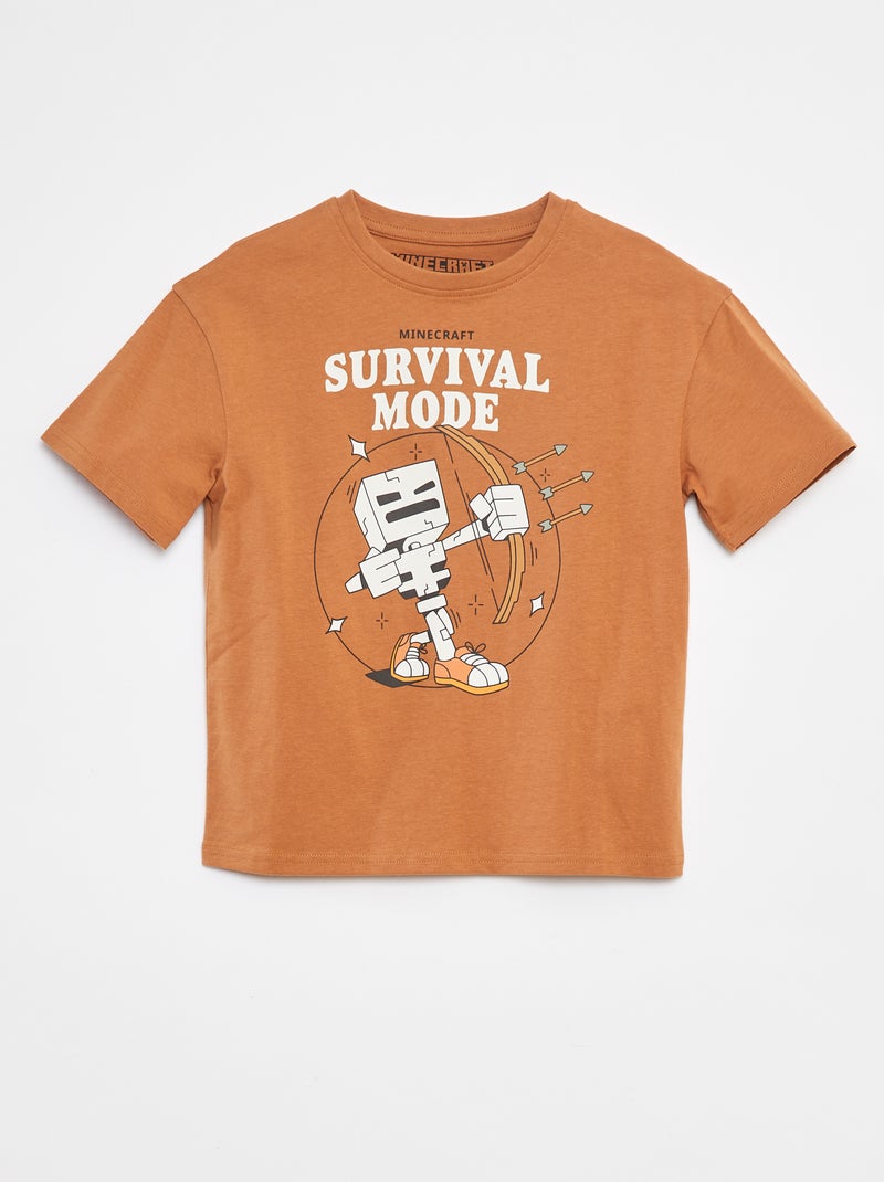 T-shirt con stampa 'Minecraft' MARRONE - Kiabi