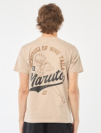 T-shirt con stampa 'Naruto' davanti/dietro a maniche corte