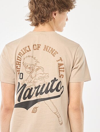 T-shirt con stampa 'Naruto' davanti/dietro a maniche corte