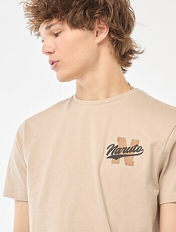 T-shirt con stampa 'Naruto' davanti/dietro a maniche corte