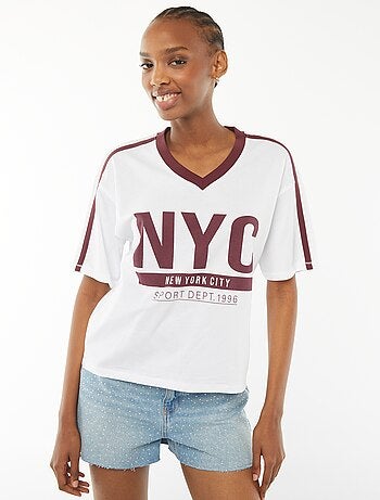 T-shirt con stampa 'New York' oversize