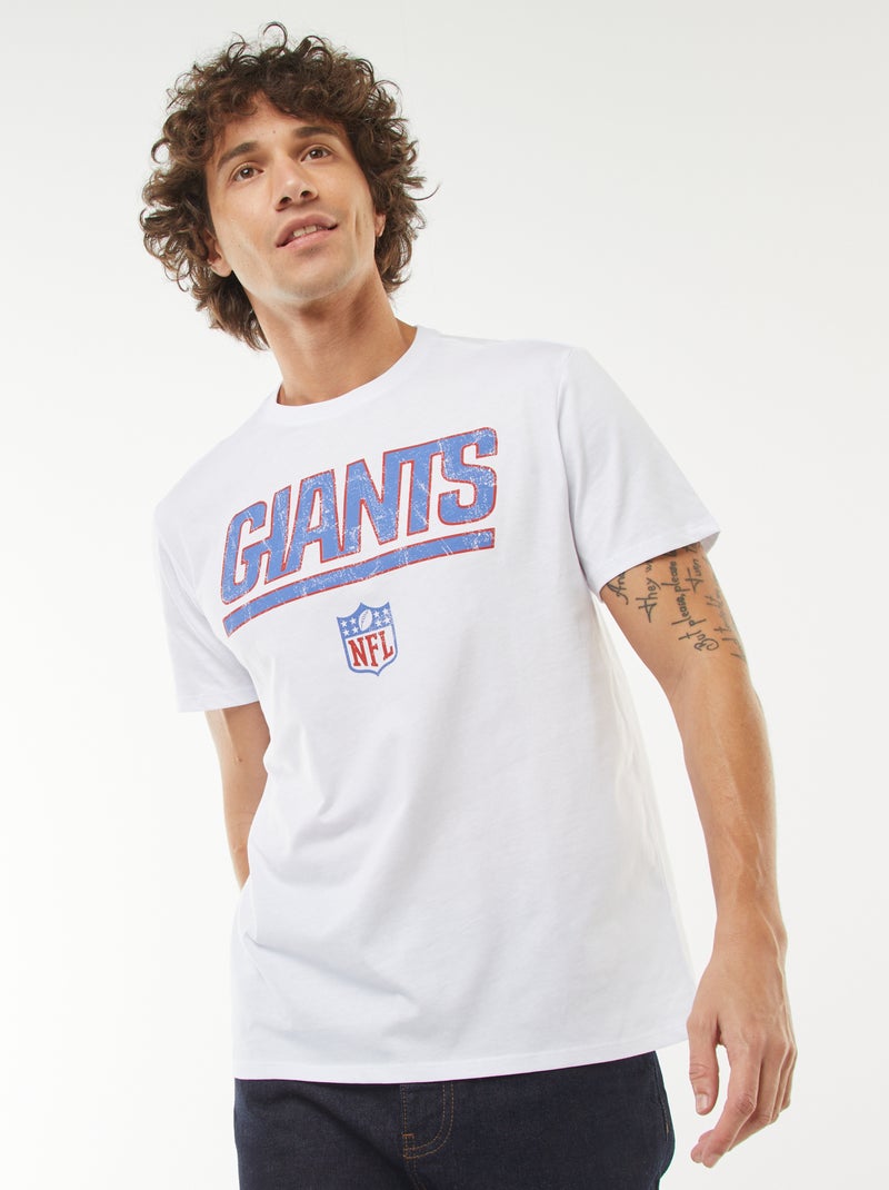 T-shirt con stampa 'NFL' 'Giants' maniche corte bianco - Kiabi