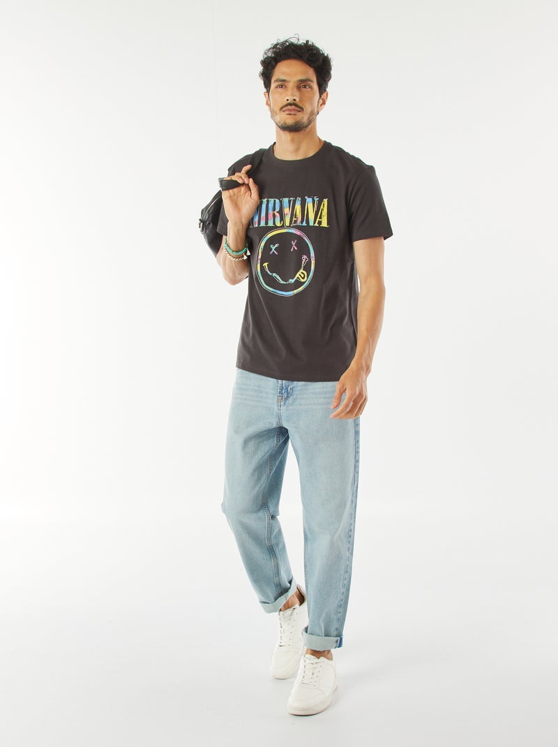T-shirt con stampa 'Nirvana' a maniche corte NERO - Kiabi