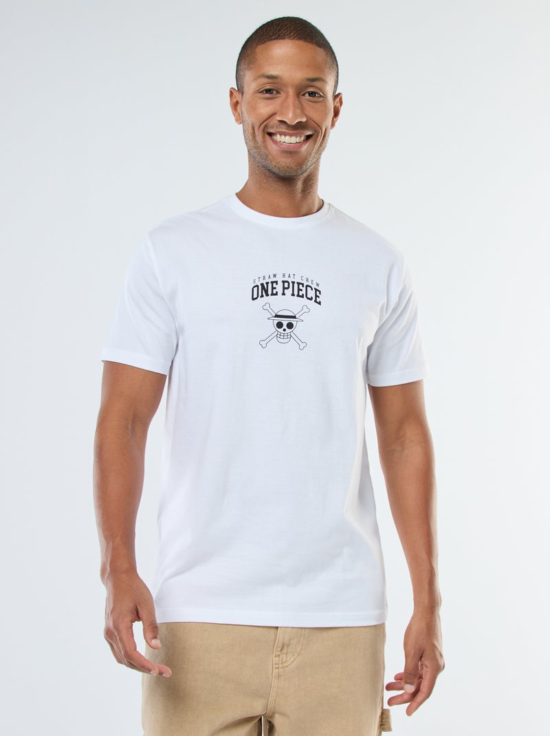 T-shirt con stampa 'One Piece' a maniche corte bianco - Kiabi