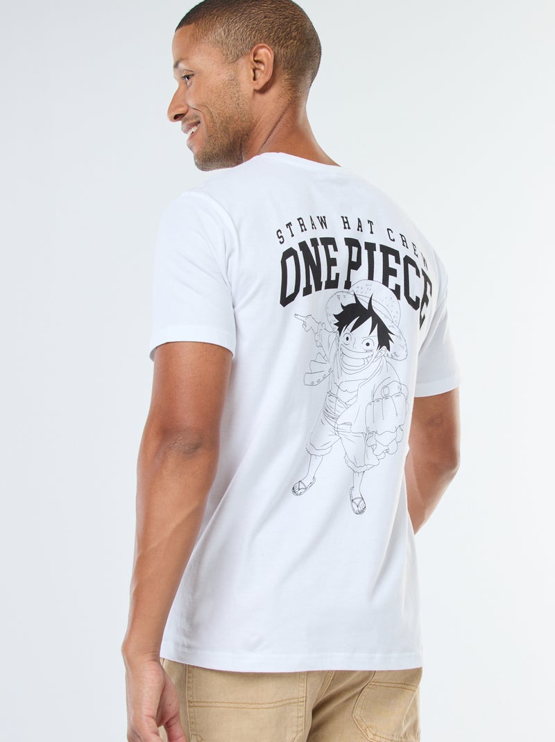 T-shirt con stampa 'One Piece' a maniche corte bianco - Kiabi
