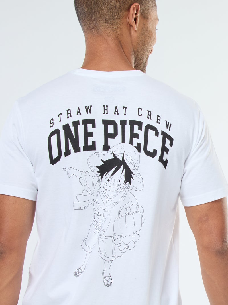 T-shirt con stampa 'One Piece' a maniche corte bianco - Kiabi